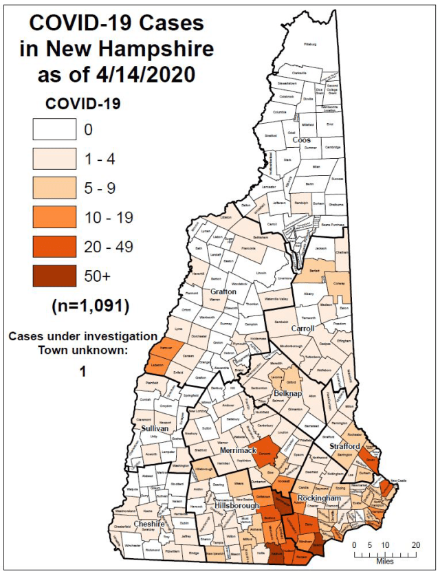 April 14 Case Map