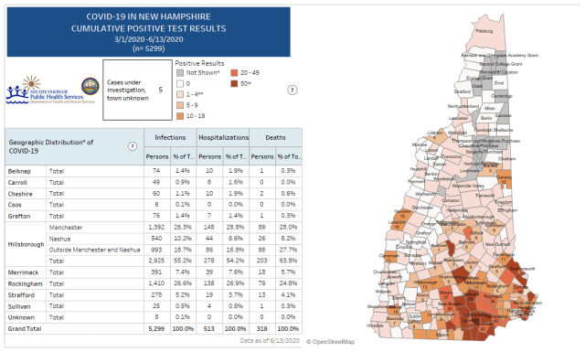 Map of Cumulative Positive Cases