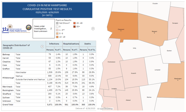 Map of Cumulative Positive Cases