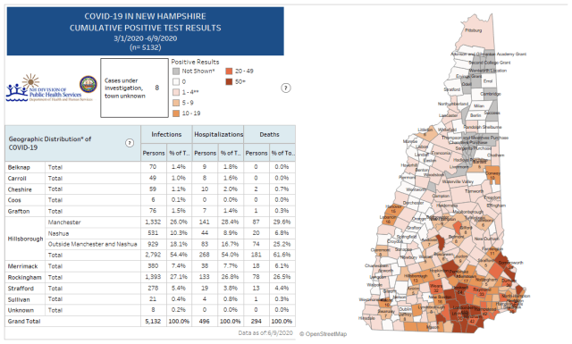 Map of Cumulative Positive Cases
