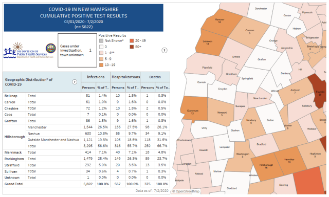 Map of Cumulative Positive Cases