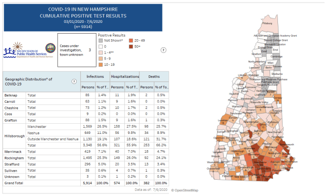 Map of Cumulative Positive Cases
