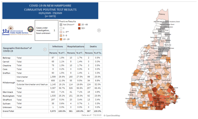 Map of Cumulative Positive Cases