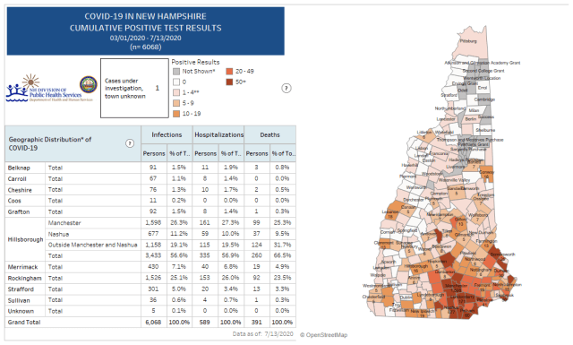 Map of Cumulative Positive Cases