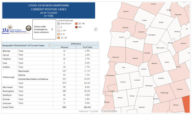 Map of Current Positive Cases