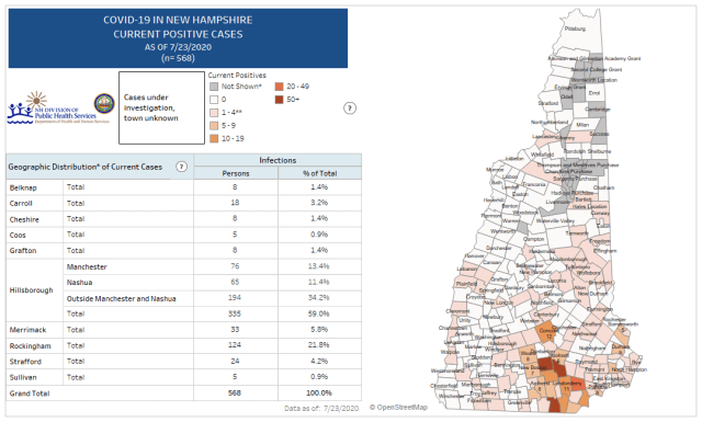 Map of Current Positive Cases