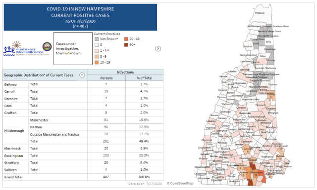 Map of Current Positive Cases