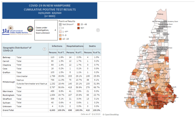 Map of Cumulative Positive Cases