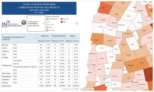 Map of Cumulative Positive Cases