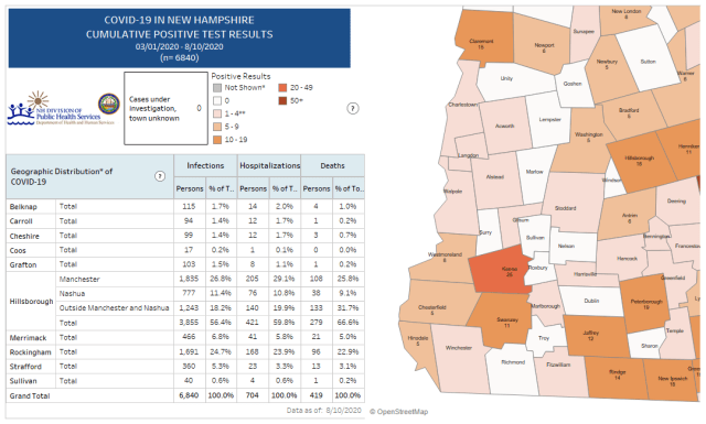 Map of Cumulative Positive Cases