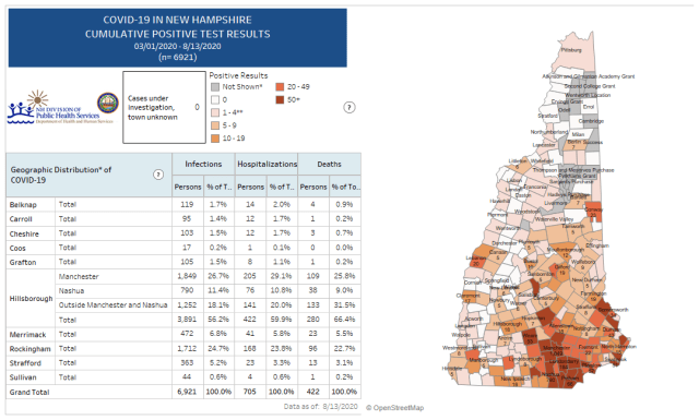 Map of Cumulative Positive Cases