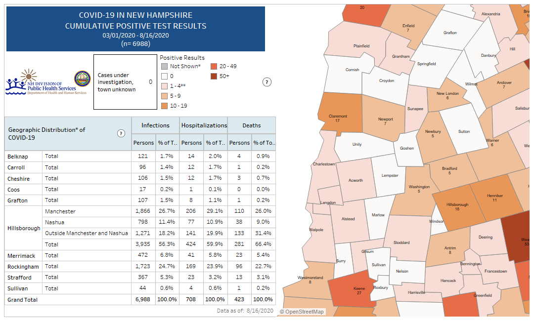 Map of Cumulative Positive Cases