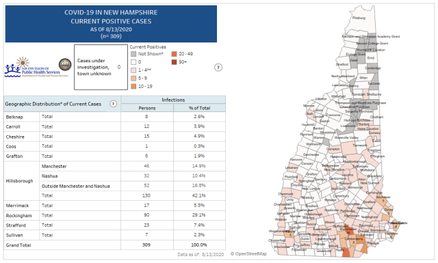 Map of Current Positive Cases