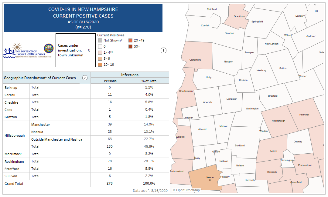 Map of Current Positive Cases